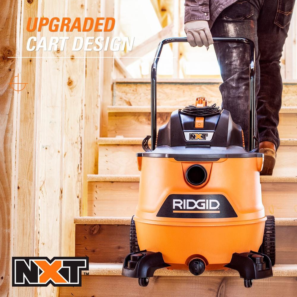 16 Gallon 6.5 Peak HP NXT Wet/Dry Shop Vacuum with Cart, Fine Dust Filter, Locking Hose and Accessories HD1800