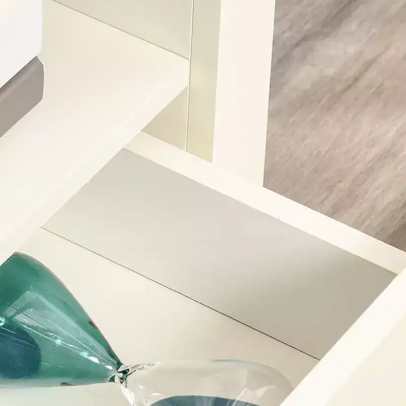 Meuble TV d'angle pour téléviseurs jusqu'à 50 pouces avec tiroirs et étagère de rangement ouverte