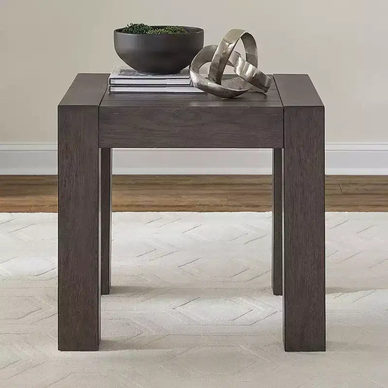 Table d'appoint de salon carrée – Fini espresso satiné