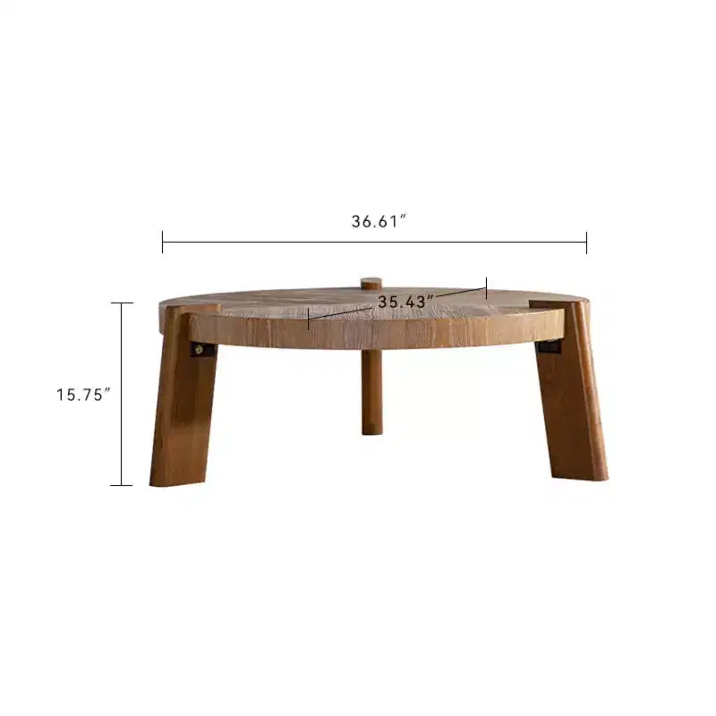 Table basse ronde en bois – Facile à monter ; Une table basse décorative adaptée aux salons ou aux appartements
