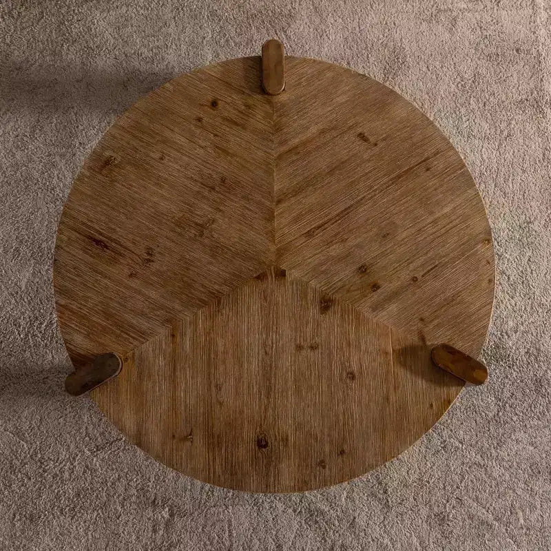 Table basse ronde en bois – Facile à monter ; Une table basse décorative adaptée aux salons ou aux appartements