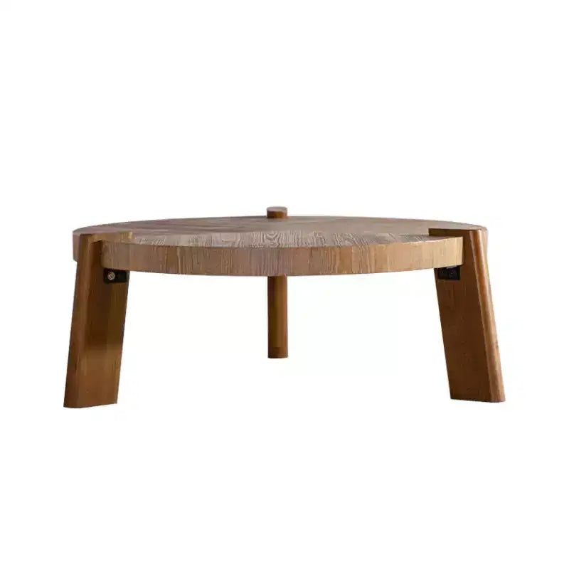 Table basse ronde en bois – Facile à monter ; Une table basse décorative adaptée aux salons ou aux appartements