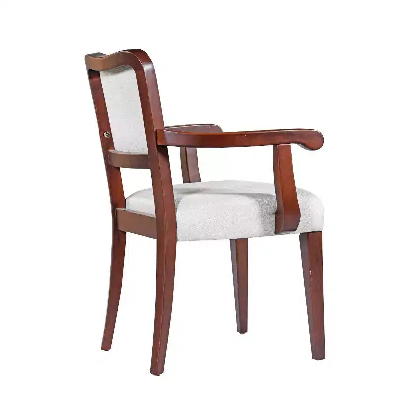 Chaise de salle à manger avec cadre en bois massif et accoudoirs traditionnels rembourrés — Un choix élégant pour la salle à manger ou la cuisine