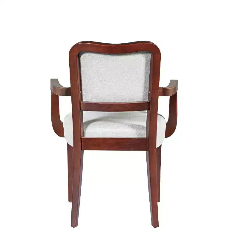 Chaise de salle à manger avec cadre en bois massif et accoudoirs traditionnels rembourrés — Un choix élégant pour la salle à manger ou la cuisine
