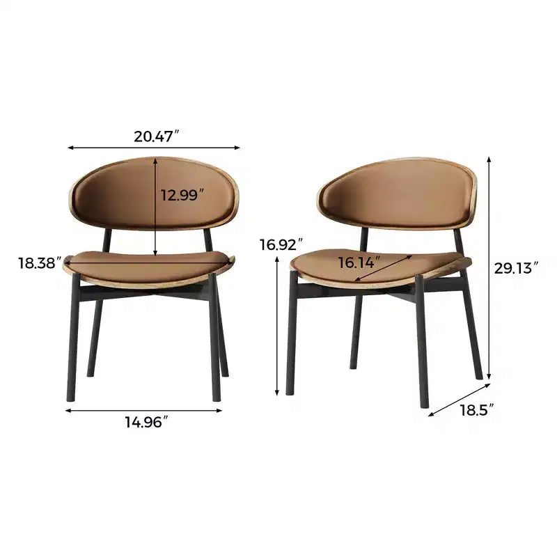 Chaise de salle à manger au design moderne — piètement en métal avec assise et dossier rembourrés et moelleux