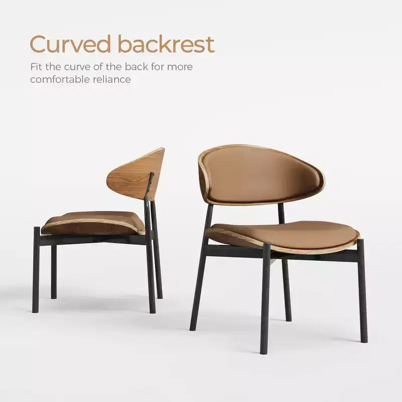 Chaise de salle à manger au design moderne — piètement en métal avec assise et dossier rembourrés et moelleux