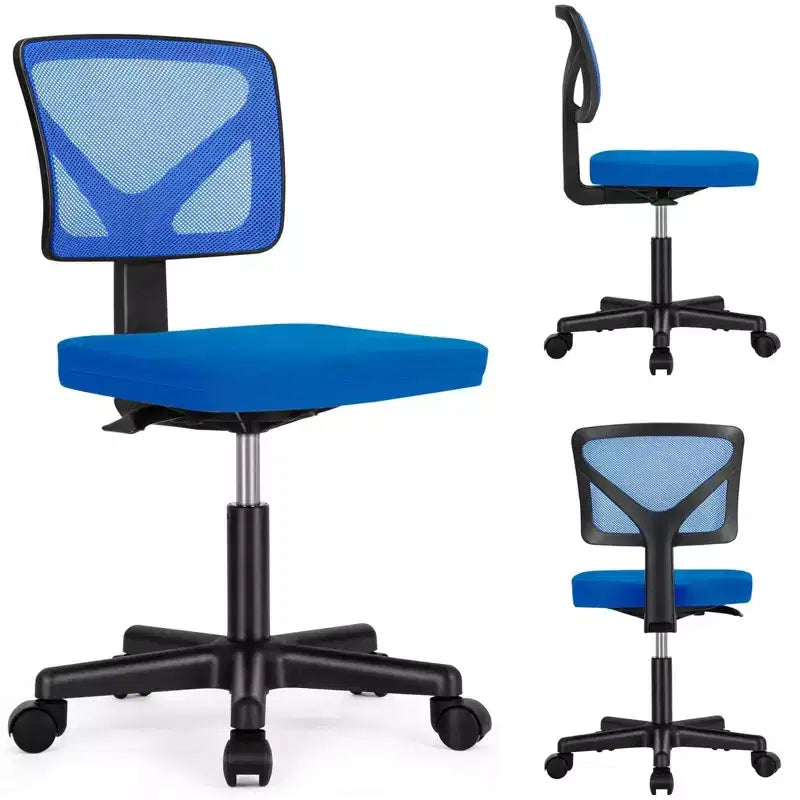 Fauteuil pivotant en maille avec roulettes et dossier entrecroisé