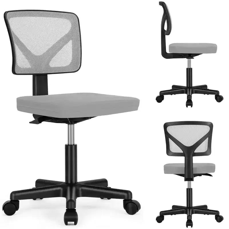 Fauteuil pivotant en maille avec roulettes et dossier entrecroisé