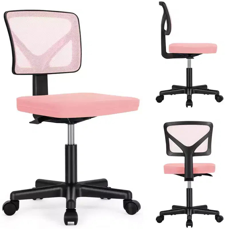 Fauteuil pivotant en maille avec roulettes et dossier entrecroisé