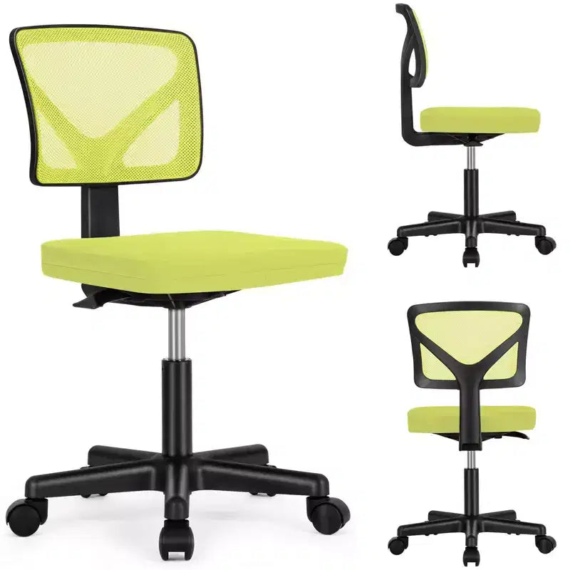 Fauteuil pivotant en maille avec roulettes et dossier entrecroisé