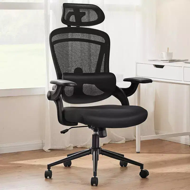 Chaise de bureau à roulettes avec dossier en maille entrecroisée