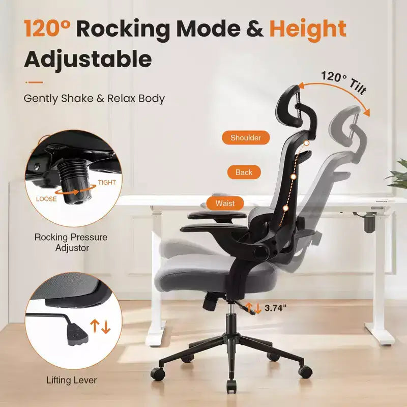 Chaise de bureau à roulettes avec dossier en maille entrecroisée