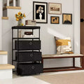 Commode 3 tiroirs avec étagère et bacs en tissu, unité de rangement industrielle