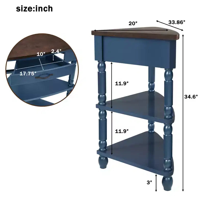 Table d'appoint d'angle triangulaire – idéale pour les petits espaces et les salons