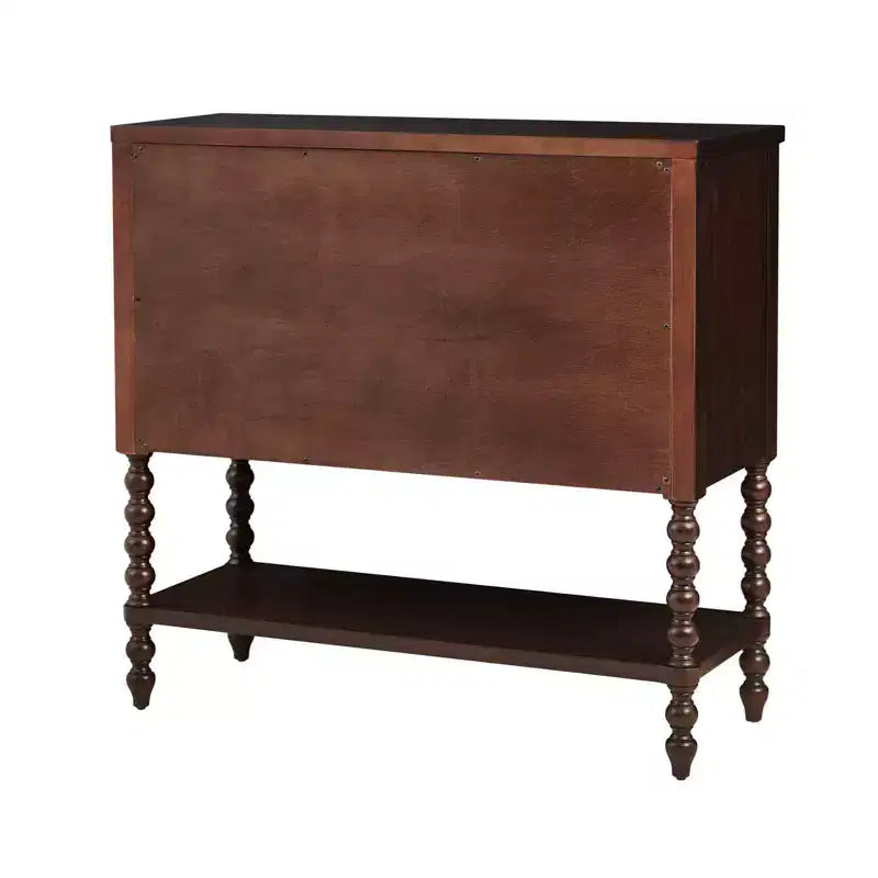 Commode d'appoint en bois de ferme avec pieds tournés, 36 po