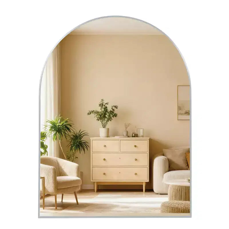 Miroir de salle de bain mural 30 x 36 avec cadre en métal et bordure arquée