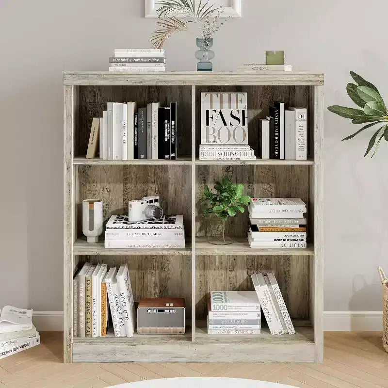 Étagère de rangement 6 cubes, bibliothèque à casiers, étagère moderne, bibliothèque ouverte en bois (convient pour les chambres, les salles de classe et les bureaux)