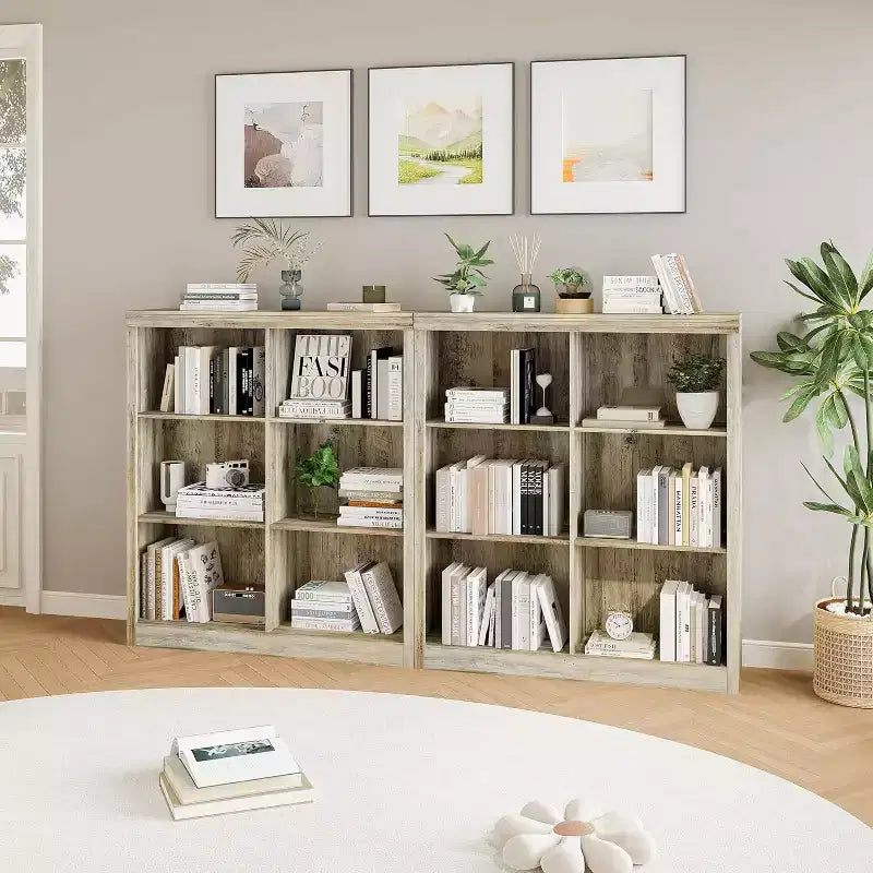 Étagère de rangement 6 cubes, bibliothèque à casiers, étagère moderne, bibliothèque ouverte en bois (convient pour les chambres, les salles de classe et les bureaux)