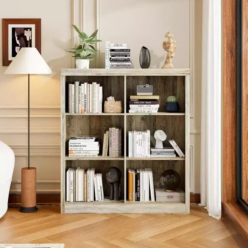 Étagère de rangement 6 cubes, bibliothèque à casiers, étagère moderne, bibliothèque ouverte en bois (convient pour les chambres, les salles de classe et les bureaux)