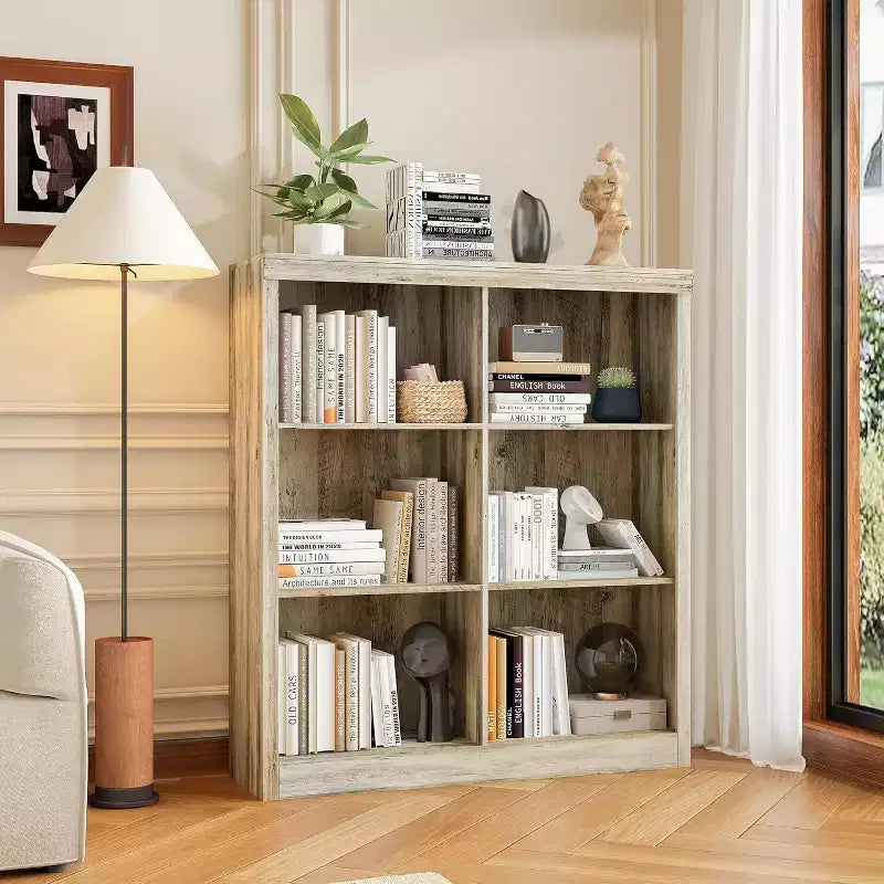 Étagère de rangement 6 cubes, bibliothèque à casiers, étagère moderne, bibliothèque ouverte en bois (convient pour les chambres, les salles de classe et les bureaux)