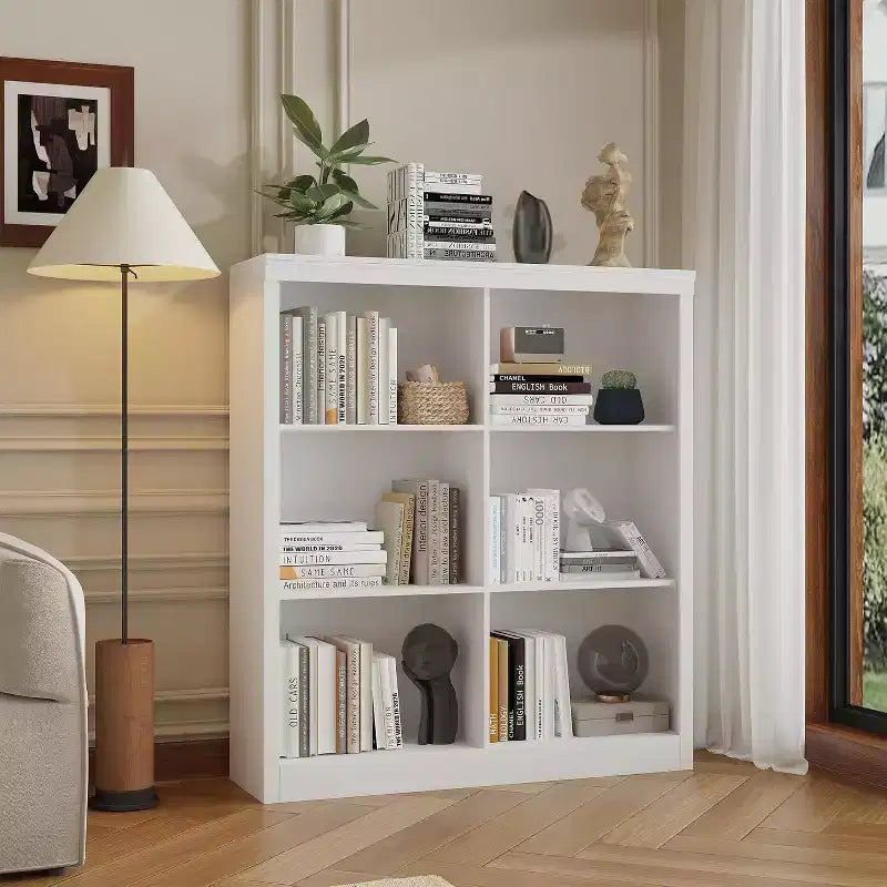 Étagère de rangement 6 cubes, bibliothèque à casiers, étagère moderne, bibliothèque ouverte en bois (convient pour les chambres, les salles de classe et les bureaux)