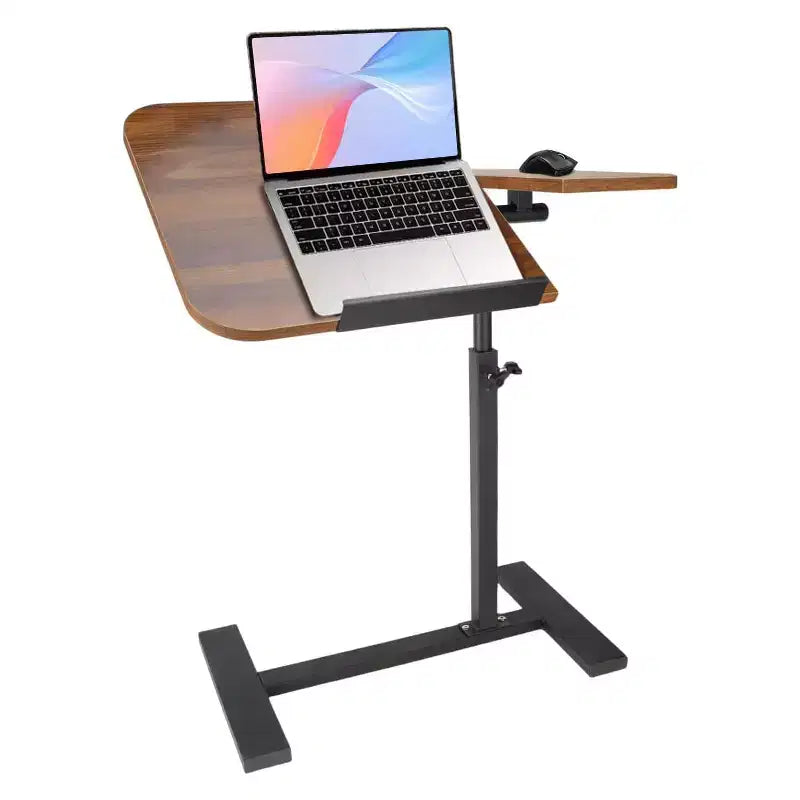 Bureau mobile pour ordinateur portable, réglable en hauteur, avec plateau inclinable et roulettes escamotables