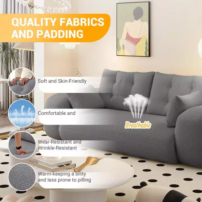Lit de chien humain pliable pour adultes, canapé-lit multifonctionnel 78,7", canapé-lit 3 en 1 en tissu Teddy pour salon, lit d'appoint, salle de jeux
