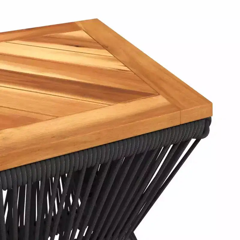 Table basse avec piètement en fil métallique noir 15x15x15 Bois d'acacia massif
