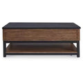 Table basse relevable avec rangement, marron/noir chaud