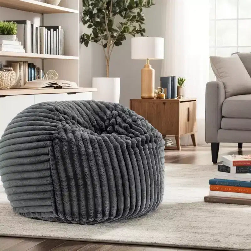 Pouf avec housse amovible zippée, pouf en mousse à mémoire de forme moelleux et doux, fauteuil de salon confortable