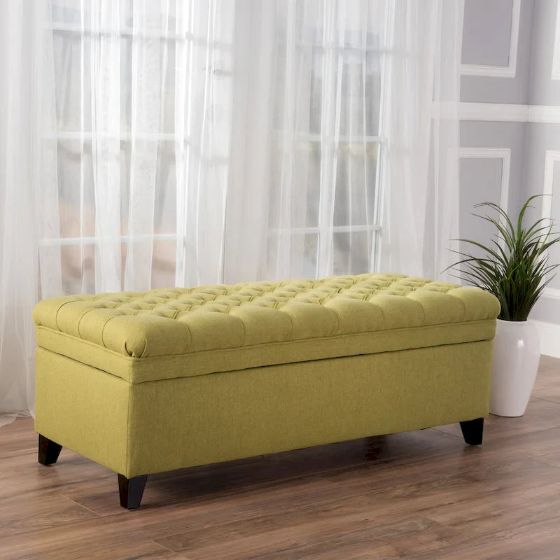 Juliana Fabric Storage Ottoman with Birch Legs