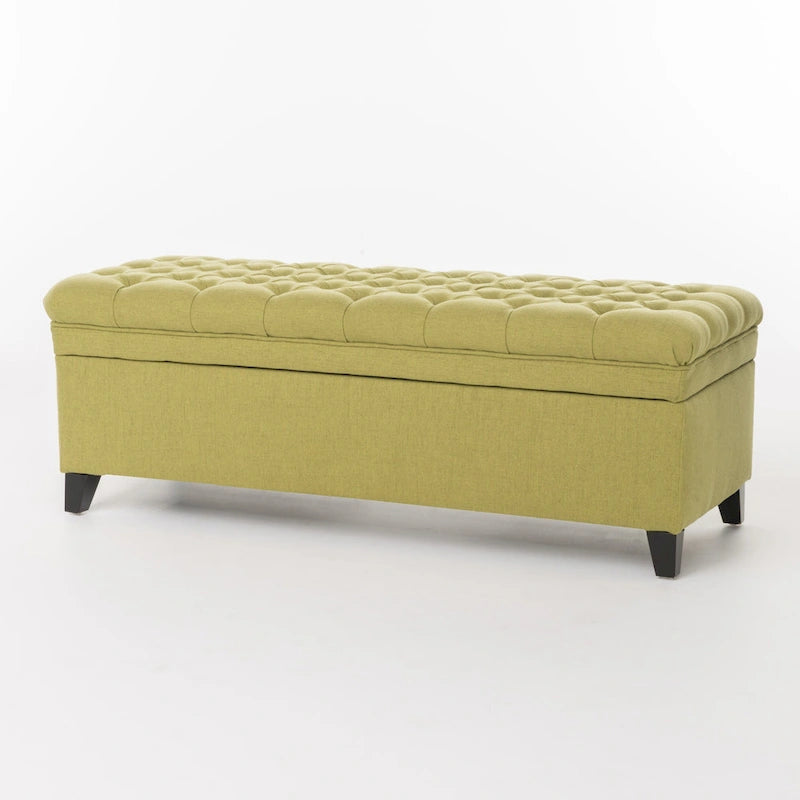 Juliana Fabric Storage Ottoman with Birch Legs