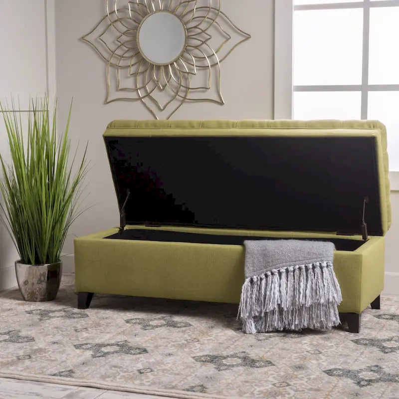 Juliana Fabric Storage Ottoman with Birch Legs