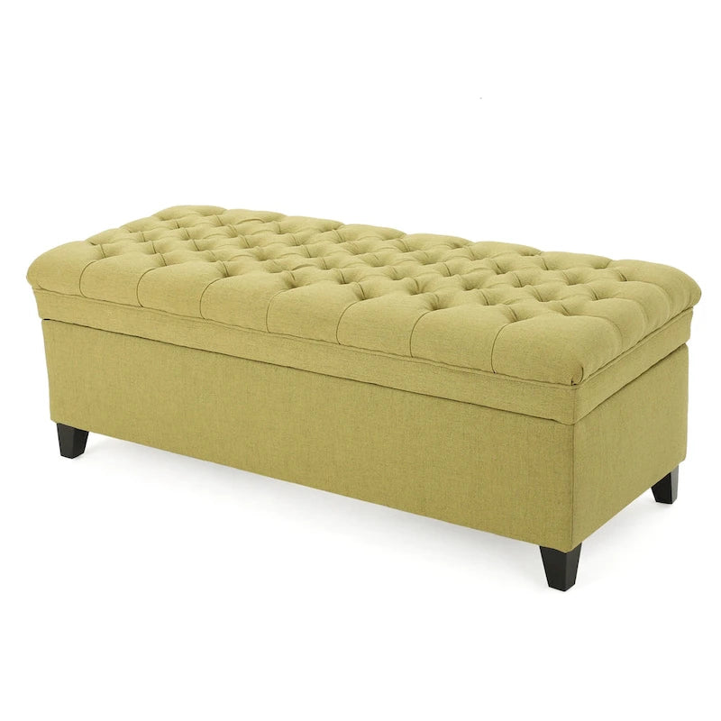 Juliana Fabric Storage Ottoman with Birch Legs