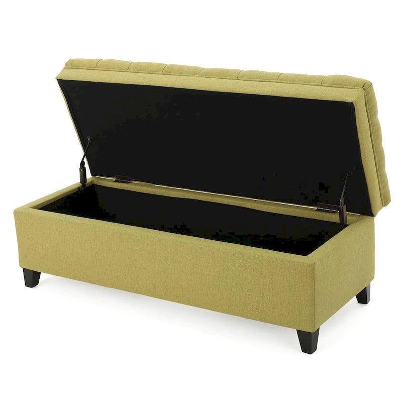 Juliana Fabric Storage Ottoman with Birch Legs