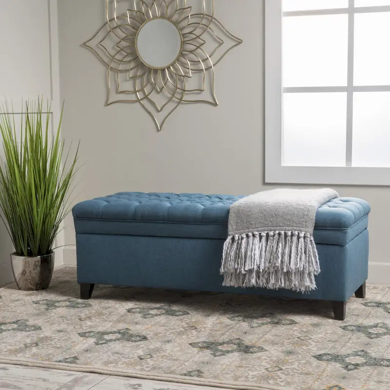 Juliana Fabric Storage Ottoman with Birch Legs