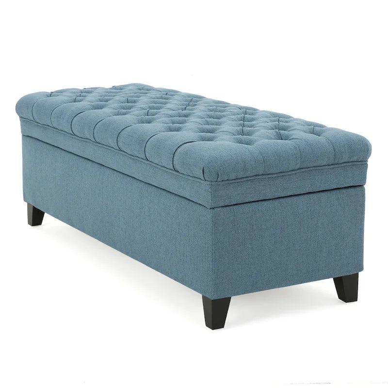 Juliana Fabric Storage Ottoman with Birch Legs