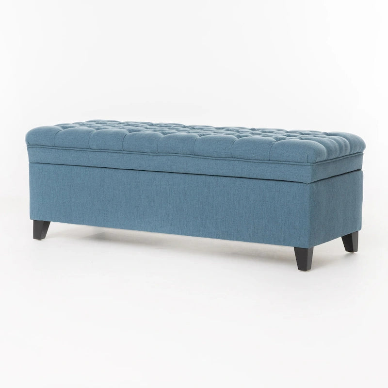 Juliana Fabric Storage Ottoman with Birch Legs