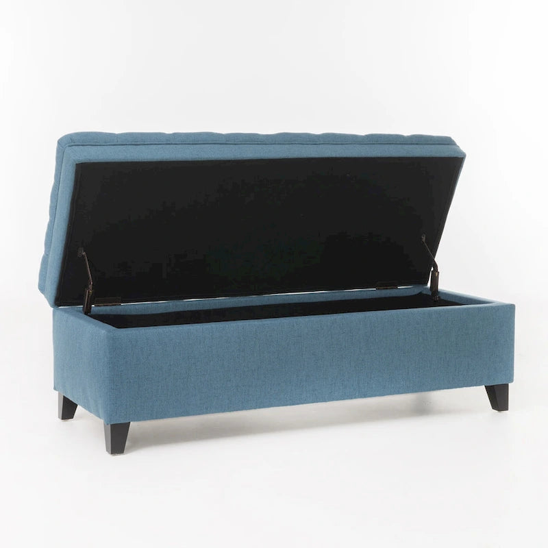 Juliana Fabric Storage Ottoman with Birch Legs