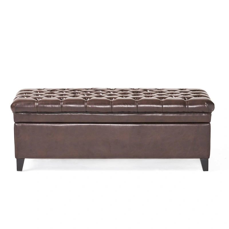 Juliana Fabric Storage Ottoman with Birch Legs