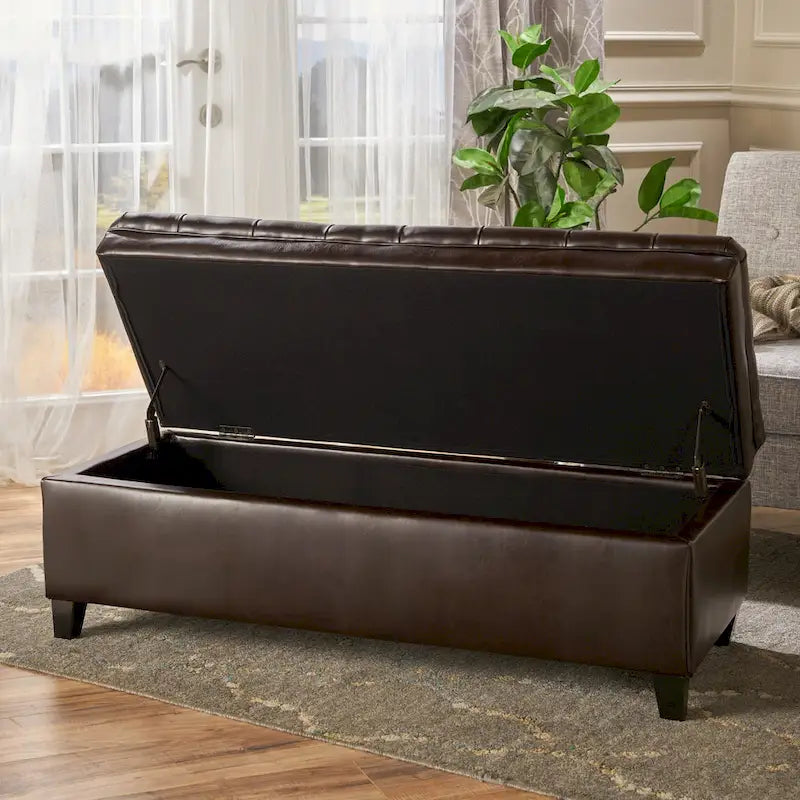 Juliana Fabric Storage Ottoman with Birch Legs