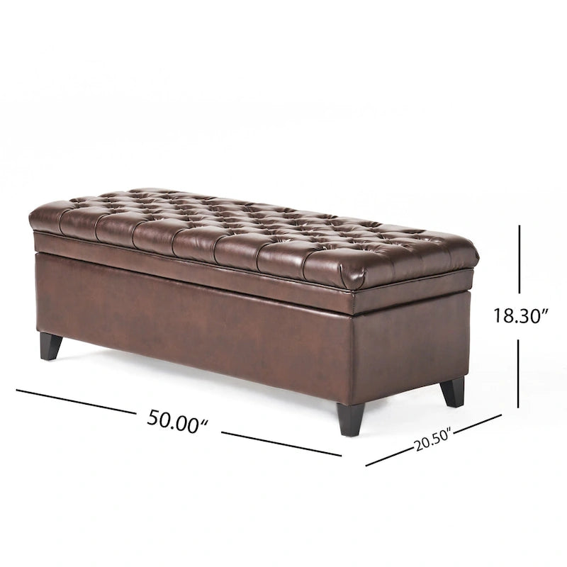 Juliana Fabric Storage Ottoman with Birch Legs