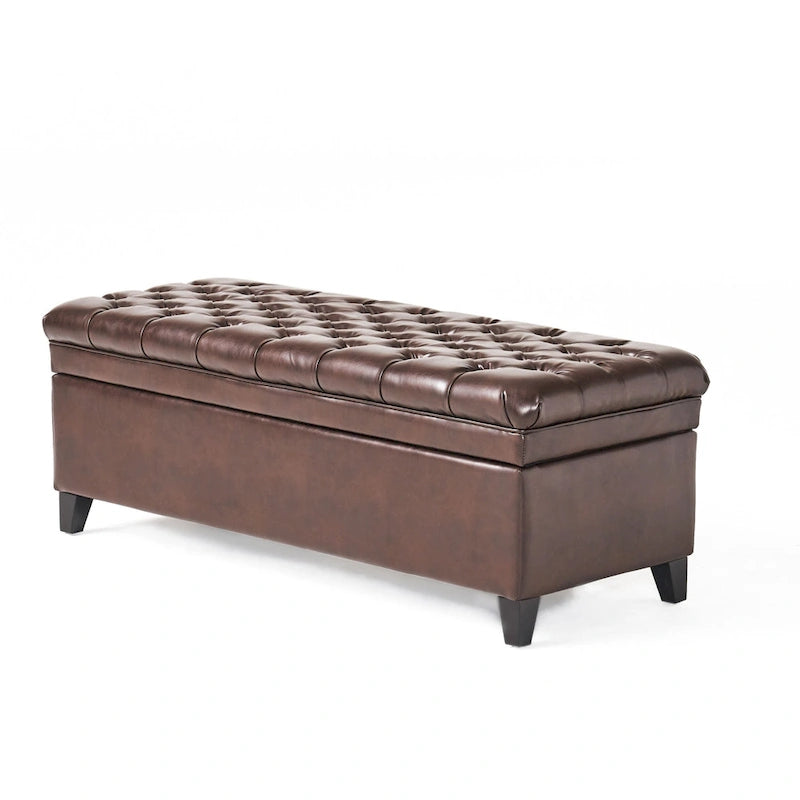 Juliana Fabric Storage Ottoman with Birch Legs
