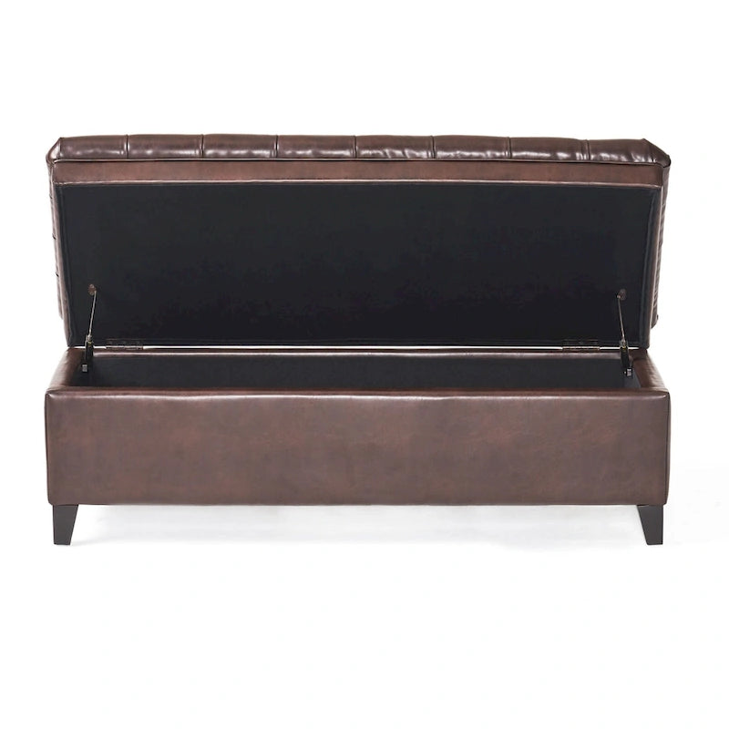 Juliana Fabric Storage Ottoman with Birch Legs