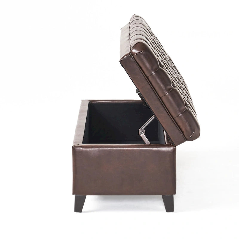 Juliana Fabric Storage Ottoman with Birch Legs