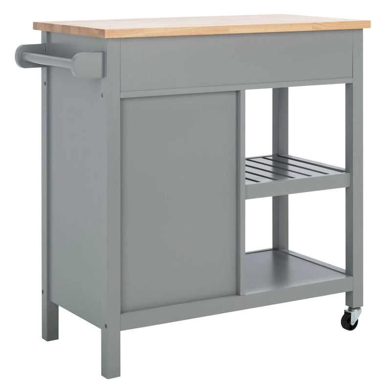 SAFAVIEH Fawn 1-Door 2-Drawer 2-Shelf Kitchen Cart - 33.5 W x 16.9 L x 35 H - 33Wx17Dx35H