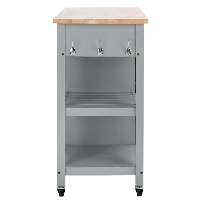 SAFAVIEH Fawn 1-Door 2-Drawer 2-Shelf Kitchen Cart - 33.5 W x 16.9 L x 35 H - 33Wx17Dx35H
