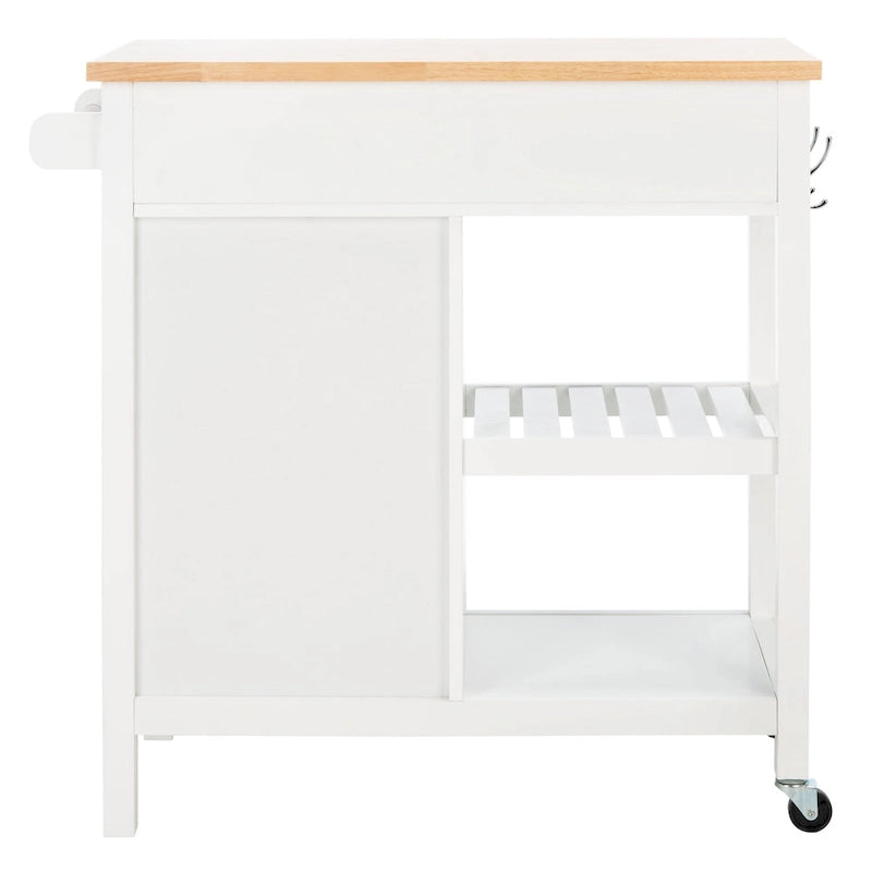 SAFAVIEH Fawn 1-Door 2-Drawer 2-Shelf Kitchen Cart - 33.5 W x 16.9 L x 35 H - 33Wx17Dx35H
