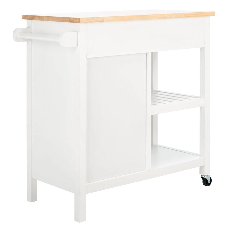 SAFAVIEH Fawn 1-Door 2-Drawer 2-Shelf Kitchen Cart - 33.5 W x 16.9 L x 35 H - 33Wx17Dx35H
