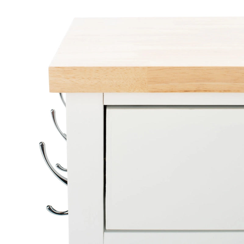 SAFAVIEH Fawn 1-Door 2-Drawer 2-Shelf Kitchen Cart - 33.5 W x 16.9 L x 35 H - 33Wx17Dx35H